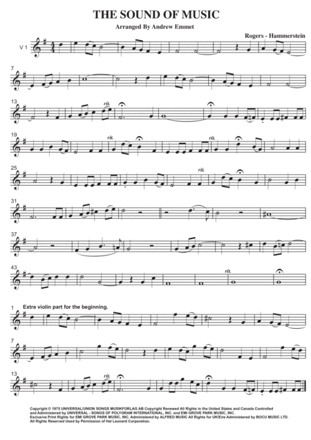 Free Sheet Music The Sound Of Music String Quartet