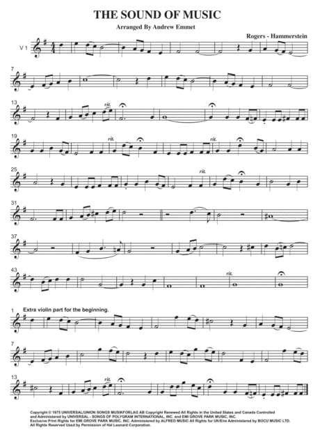 The Sound Of Music String Quartet Sheet Music