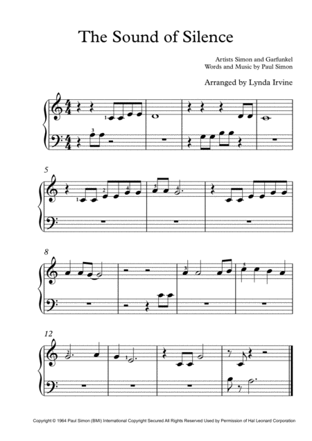 The Sound Of Silence Beginner Sheet Music