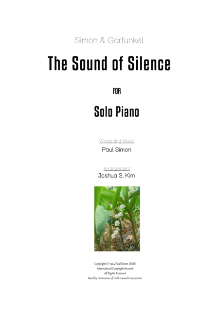 Free Sheet Music The Sound Of Silence For Piano Solo Intermediate