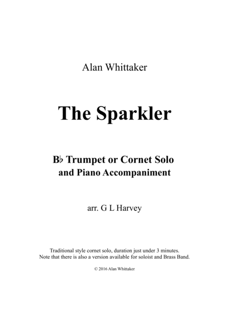 Free Sheet Music The Sparkler Trumpet Cornet Solo With Piano Accompaniment