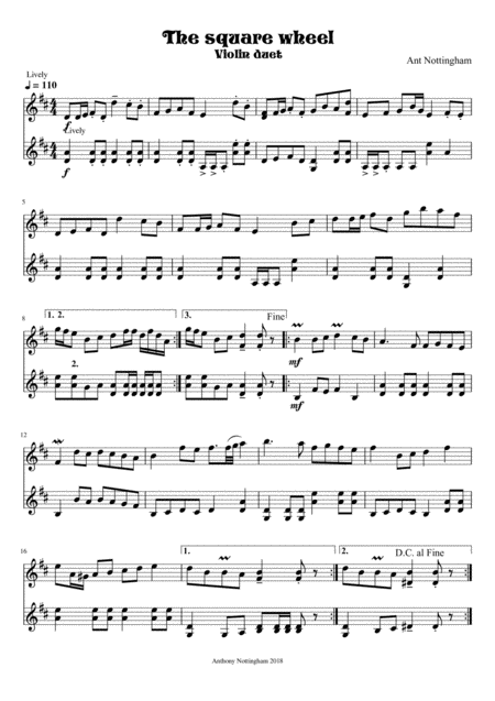 Free Sheet Music The Square Wheel