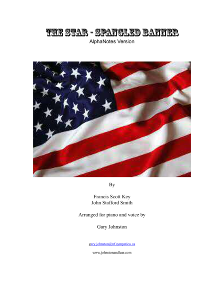 The Star Spangled Banner Alphanotes Version Sheet Music