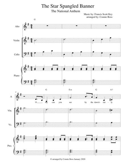 Free Sheet Music The Star Spangled Banner Alto And Strings
