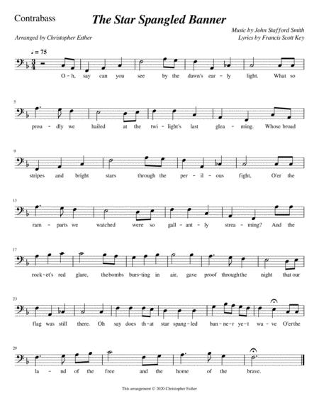 The Star Spangled Banner Contrabass Sheet Music