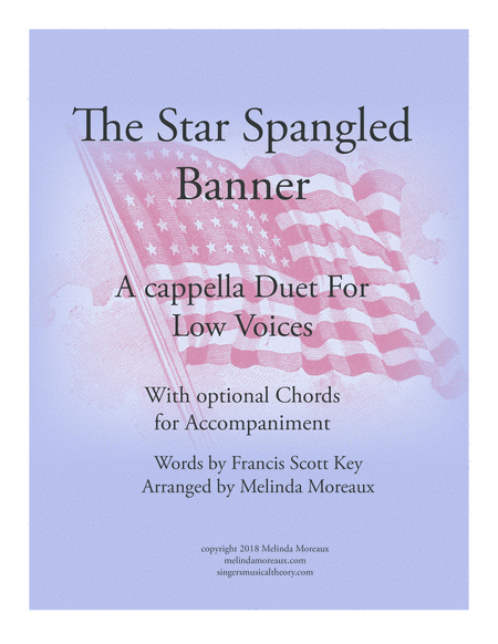 Free Sheet Music The Star Spangled Banner National Anthem Duet For Low Voices