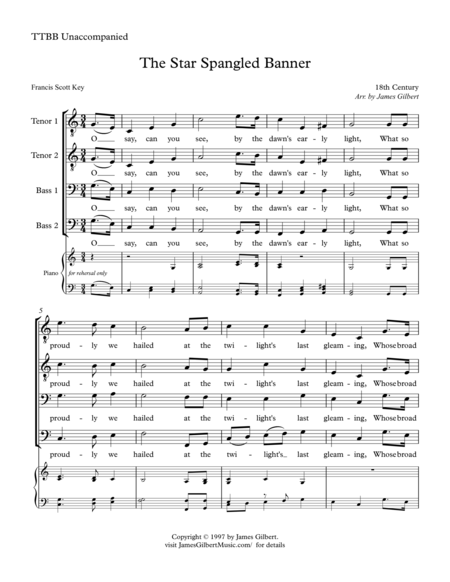 The Star Spangled Banner Us National Anthem Ch04 Sheet Music