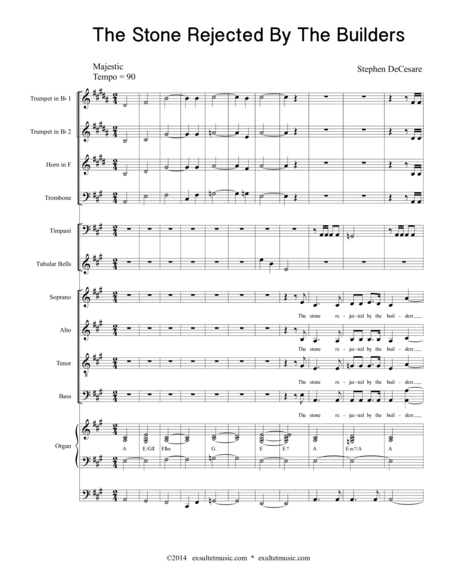 The Stone Rejected By The Builders Sheet Music