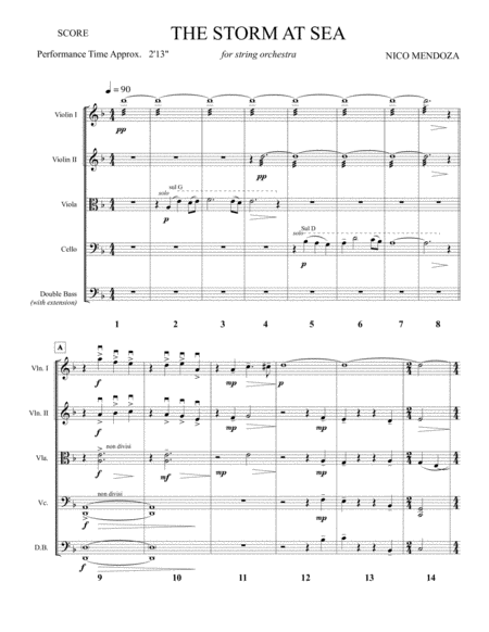 Free Sheet Music The Storm At Sea String Orchestra Piece