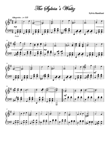 Free Sheet Music The Sylvias Waltz