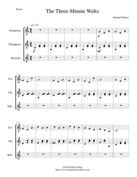 The Three Minute Waltz For Mallet Keyboard Percussion Trio Sheet Music