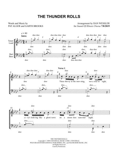 Free Sheet Music The Thunder Rolls