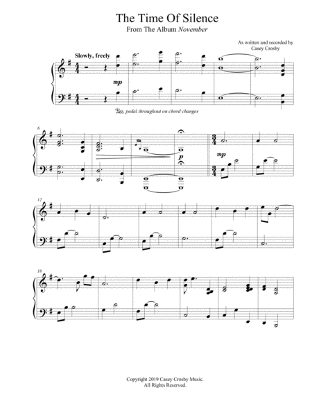 The Time Of Silence Sheet Music