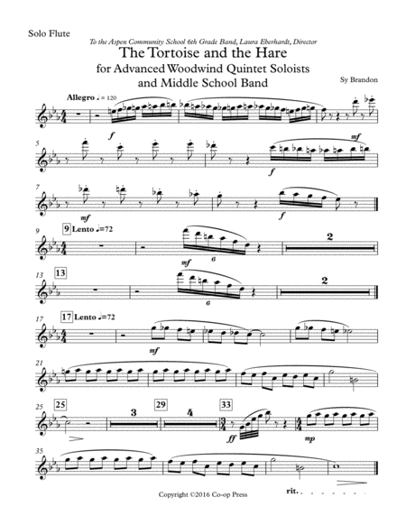 The Tortoise And The Hare For Advanced Woodwind Quintet Soloists And Middle School Band Parts Sheet Music