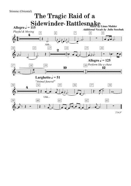 Free Sheet Music The Tragic Raid Of A Sidewinder Rattlesnake Solo Voice