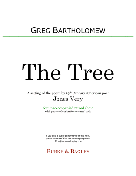 Free Sheet Music The Tree