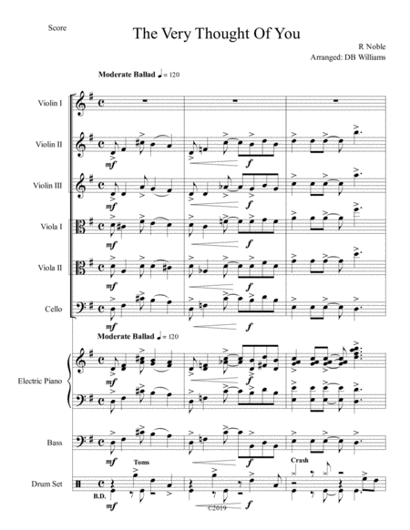 The Very Thought Of You String Sextet Sheet Music