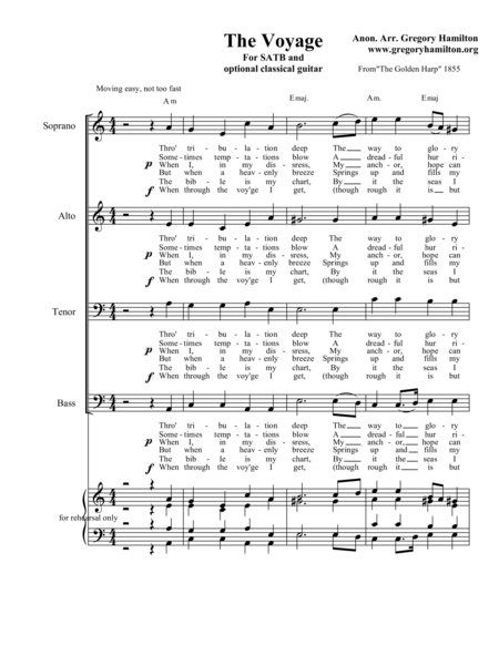 Free Sheet Music The Voyage For Satb A Capella