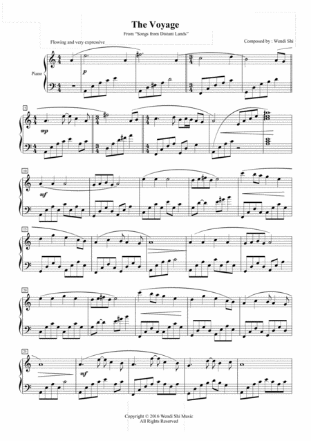 Free Sheet Music The Voyage