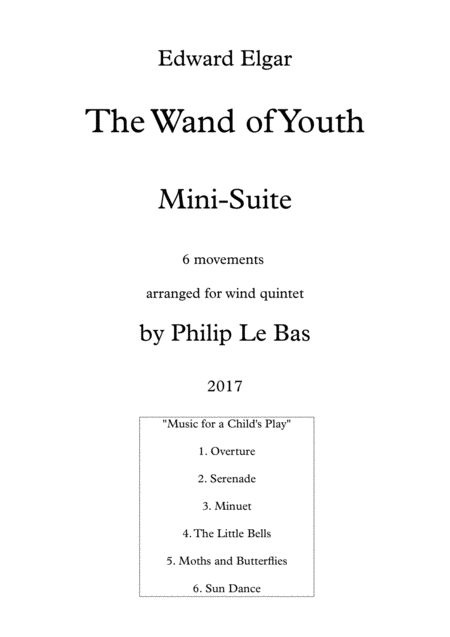 Free Sheet Music The Wand Of Youth Mini Suite
