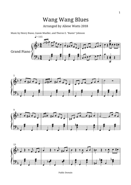 The Wang Wang Blues Sheet Music