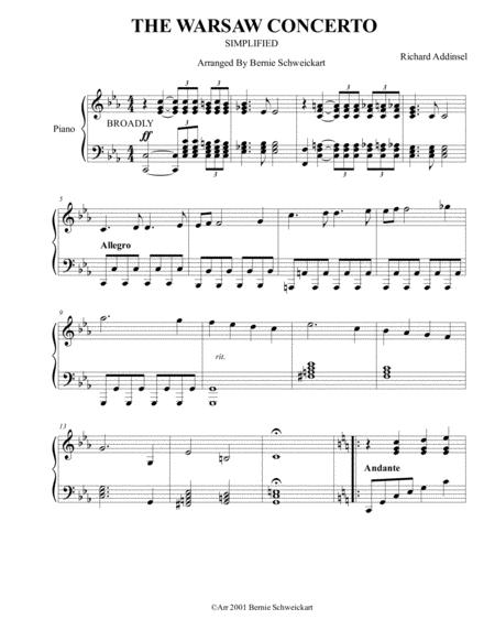 Free Sheet Music The Warsaw Concerto Simplified