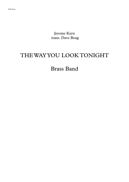 Free Sheet Music The Way You Look Tonight Brass Band