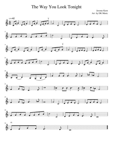 The Way You Look Tonight Violin Solo Sheet Music