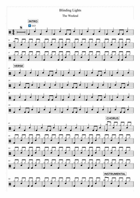 The Weeknd Blinding Lights Sheet Music