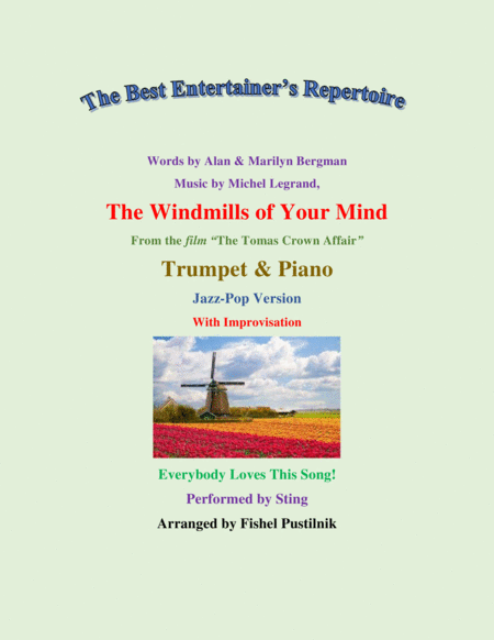 Free Sheet Music The Windmills Of Your Mind For Trumpet And Piano With Improvisation Video