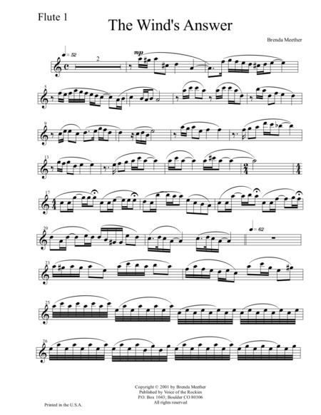 Free Sheet Music The Winds Answer Flute 1