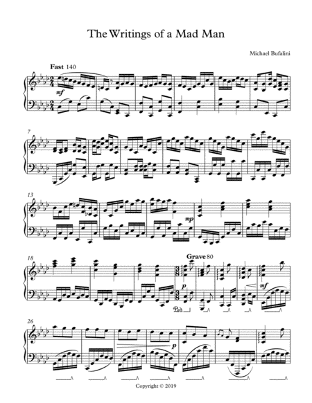 The Writings Of A Mad Man Sheet Music