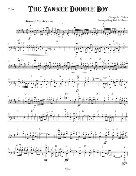 Free Sheet Music The Yankee Doodle Boy For Solo Cello Bass