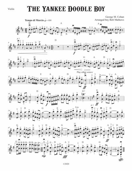 Free Sheet Music The Yankee Doodle Boy For Solo Violin