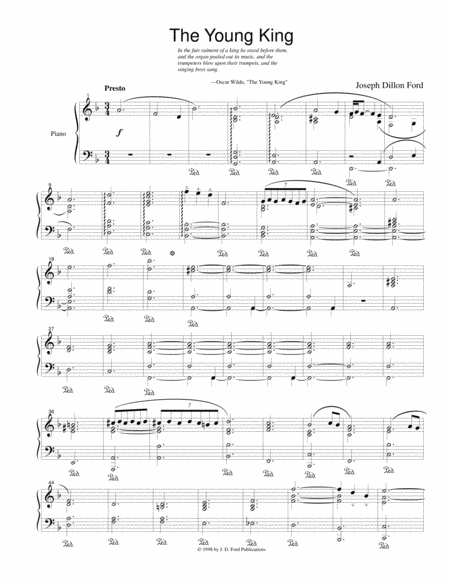 Free Sheet Music The Young King From A House Of Pomegranates For Piano Solo