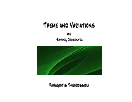 Theme And Variations For String Orchestra Sheet Music