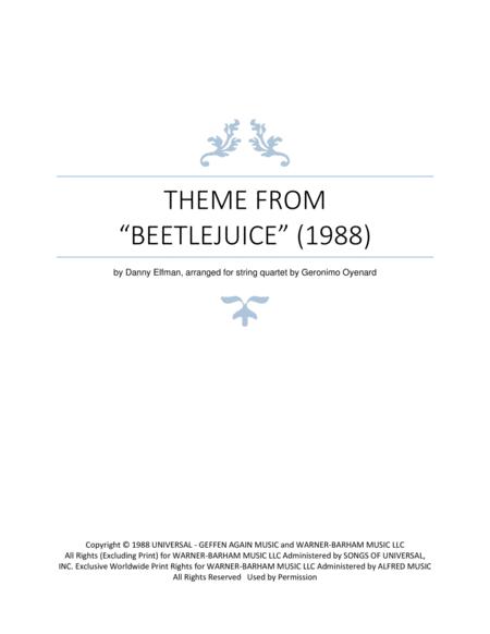 Theme From Beetlejuice 1988 Sheet Music