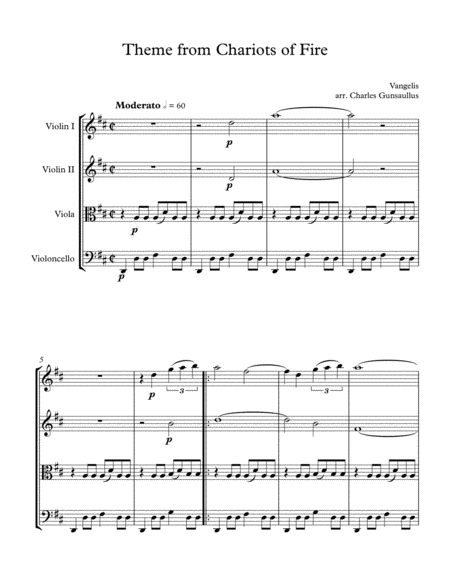 Free Sheet Music Theme From Chariots Of Fire
