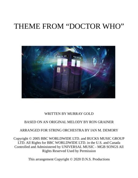 Free Sheet Music Theme From Doctor Who