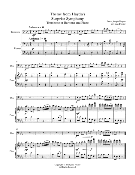 Theme From Haydns Surprise Symphony Sheet Music