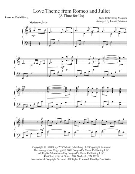 Free Sheet Music Theme From Romeo And Juliet A Time For Us