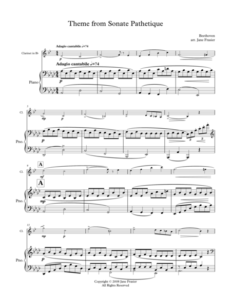 Theme From Sonata Pathetique Sheet Music