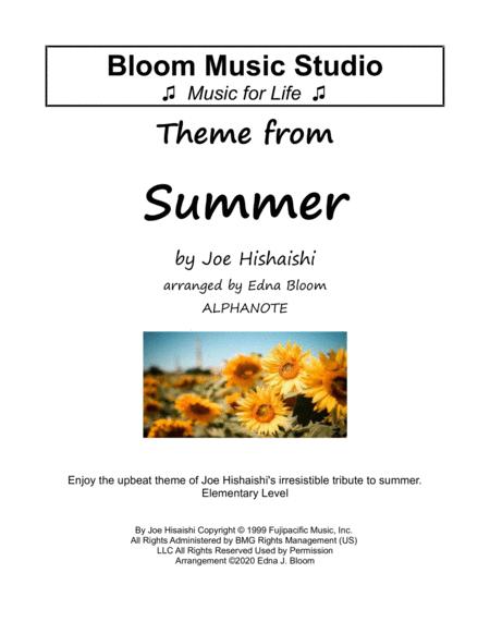 Free Sheet Music Theme From Summer Kikujiro