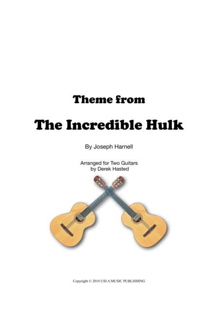 Theme From The Incredible Hulk For 2 Guitars Sheet Music