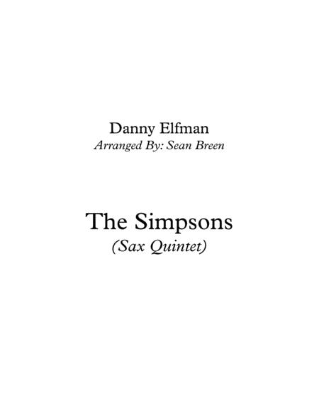 Free Sheet Music Theme From The Simpsons Saxophone Quintet