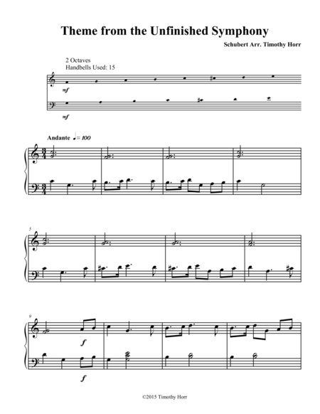 Free Sheet Music Theme From The Unfinished Symphony