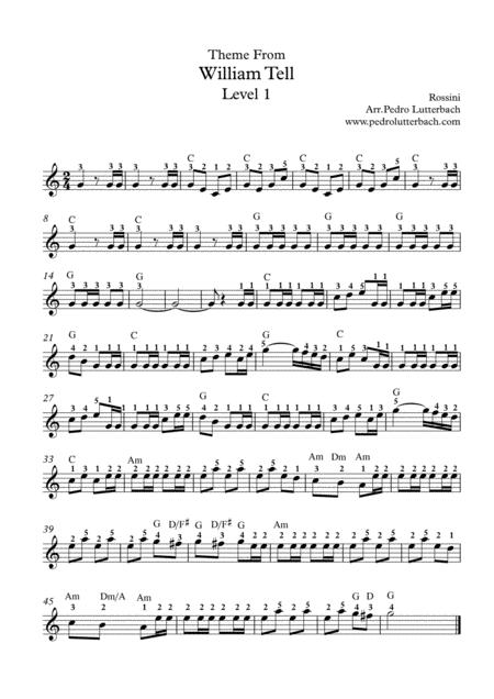 Free Sheet Music Theme From William Tell