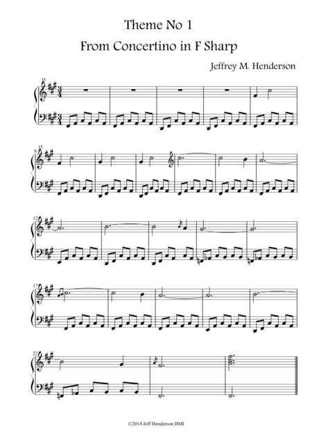 Free Sheet Music Theme No 1 From Concertino In F Sharp For Two Oboes