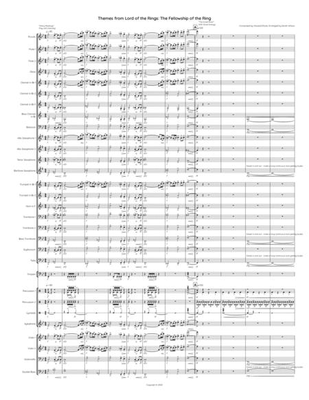 Themes From Lord Of The Rings The Fellowship Of The Ring For Full Concert Band And Strings Sheet Music