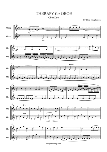 Free Sheet Music Therapy For Oboe